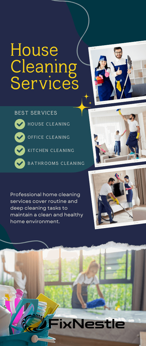 Yellow and Blue Aesthetic House Cleaning Service Instagram Story (500 x 1180 px)